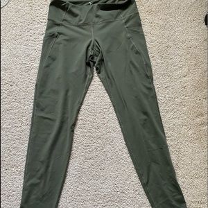 Green Mesh Leggings with Pockets